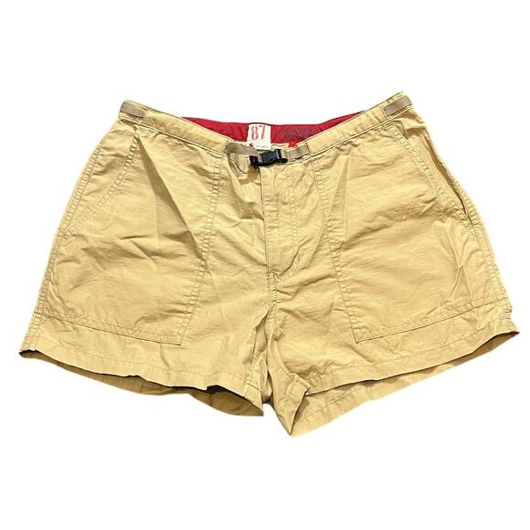 VTG Y2K Abercrombie Fitch Surplus Womens 8 Nylon Baggy Cargo Utility Shorts Tan‎ - Picture 1 of 8